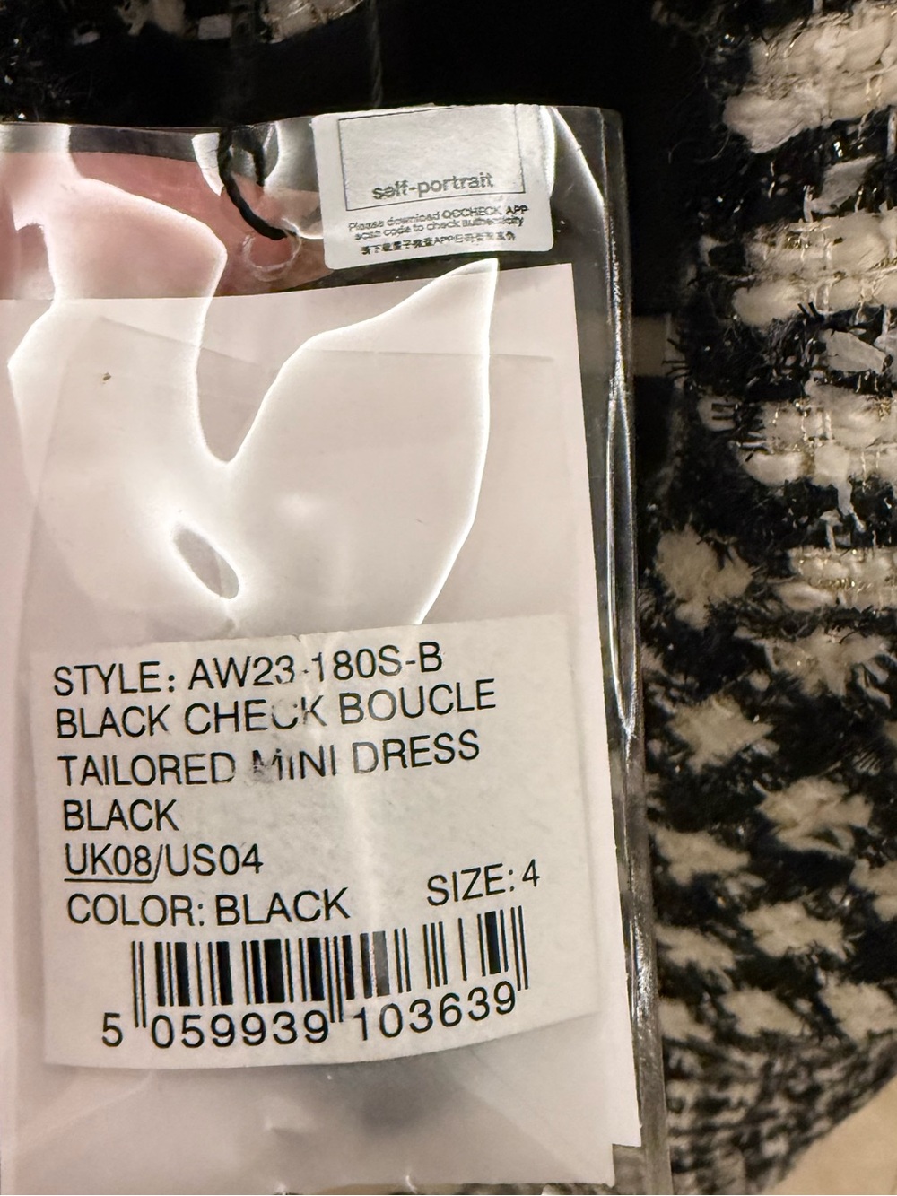 Self-Portrait Black & White Houndstooth Tailored Mini Dress - Picture 5 of 5